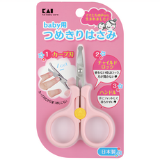 KAI 貝印 鎖扣式安全防護剪刀, 粉紅甜心, 1支