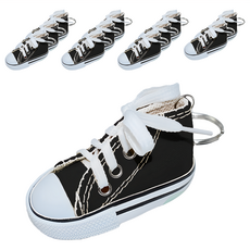 迷你帆布鞋鑰匙圈 7.5x3.5x4cm, 黑色, 12個