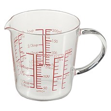 HARIO 好璃奧 耐熱玻璃把手量杯, 200ml, 1個, CMJW-200