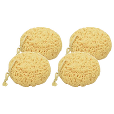 KEYTOSS 詰朵斯 無感去角質沐浴海棉 海藻 溫和 輕柔 高密度 細緻呵護肌膚 輕鬆起泡 加強清潔力, 黃色, 1入, 4個