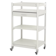 FAmILyLIFE 生活 航太鋁可升降三層附輪耐重置物架 40 x 50 x 85.5 FL-315-W 月光白 9.7kg, 1個, 三層