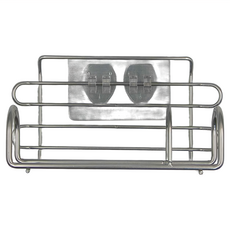 Easy 易立家 304不鏽鋼 無痕掛勾架 + 貼片 Set 防水防潮 不傷牆面, 銀色, 不鏽鋼架15 x 8.5 x 8cm + 貼片8 x 8cm, 1組