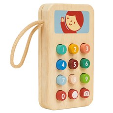 Mentari 數字認知木製玩具手機 12 個彩色按鈕, MT7312, 1個