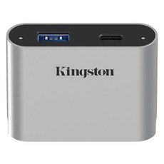 Kingston 金士頓 USB3.2 Gen1 Workflow Dual-Slot microSDHC/SDXC UHS-II Card Reader, WFS-SDC, 銀色, 1個
