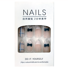 穿戴甲 立體彩繪美甲貼片24個 ZK006 快速穿戴 多種尺寸, 1組