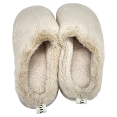 ego life 蓬鬆毛絨EVA厚底防滑保暖男女室內拖鞋, 38~39, 米色