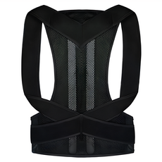 駝背矯正帶 尼龍+彈性纖維 加寬肩帶 透氣網格 彈力網布, S(腰圍80-85cm), 1個