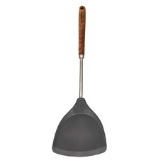 PUSH 普旭 矽膠鍋鏟, 304不鏽鋼, 黃花梨木柄, 耐高溫250°C, D292, 1支