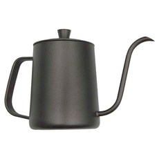 LifeShopping 不鏽鋼手沖咖啡壺, 600ml, 磨砂黑, 304不鏽鋼, CAKN0099BK, 1個