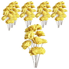 乾燥索拉花 4cm 鵝黃色+嫩綠花, 10組