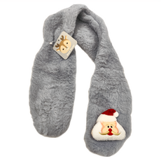 Kori Deer 可莉鹿 聖誕風兒童毛絨圍巾 柔軟保暖, 紫灰色, 1件, 70 x 10cm