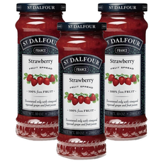 ST.DALFOUR 聖桃園 草莓果醬, 法國原裝進口, 100%純水果, 無添加蔗糖, 284g, 3罐