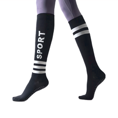 PORA BELLA 條紋字母運動壓力襪 女款, 黑色, 22~26cm