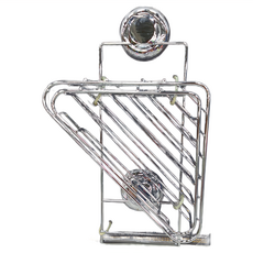 Lassley 法國 LOCK 真空吸盤 雙層三角置物架 鍍鉻金屬 TPU可回收塑膠, 銀色, 1個