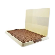 Dr.LeE 折疊式防抓式狗便盆, 單側圍板, 防尿液濺出, 加厚濾網格片, 44.5*33.8*2.5cm, 咖啡色, 1個