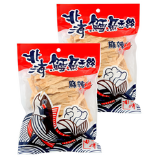 北海 鱈魚香絲 大 麻辣寬條, 90g, 2包