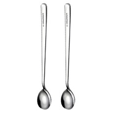 瑞典廚房 304不鏽鋼 長柄攪拌勺2件組 19.5cm, 1組, 勺子 2支, 銀色