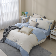 LAMINA 樂米娜 優雅純色 300織萊賽爾天絲兩用被套, 悠然貓咪