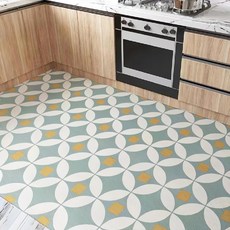 復古花紋PVC一抹净地墊, 120 x 60, 浮光掠影, 1個