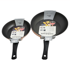 LocknLock 樂扣樂扣 平底IH不沾鍋兩件組, 玫瑰金色, 平底鍋20cm+28cm, 1組