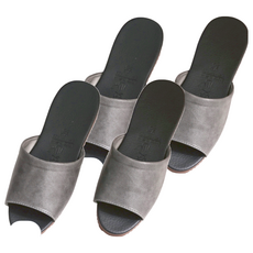 TAY SONG 太松 經典室內皮拖鞋, 台灣製造, 防潑水, 輕量舒適, 灰色, 28cm, 2雙