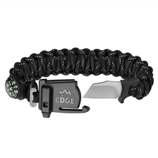 OUTDOOR EDGE PARASPARK 多功能傘繩腕帶刀, 黑色, 1個