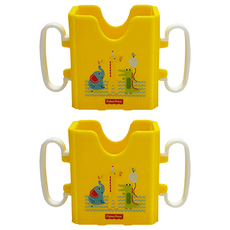 Fisher-Price 費雪 摺疊學習杯架 黃色卡通圖案, 混色, 2個
