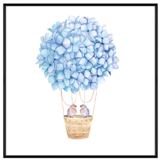 菠蘿選畫所 掛畫 幸福起飛 繡球花 APLS6637B, 60 x 60cm, 黑色