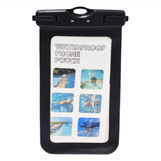 OMG TPU高清觸屏手機防水袋 頸掛式潛水袋 可拍照 (7.2吋以內通用) 高透膜材質 輕鬆解鎖 適配大多數手機 輕薄設計 手感舒適, 黑色, 1個