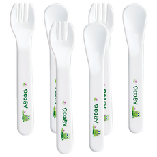 DOOBY 大眼蛙 幼兒學習叉匙組, 3組, 叉子 + 飲食匙, D-4242, 3組