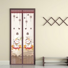 半島良品 魔術膠靜音磁吸防蚊門簾, 刺銹 恭喜發財