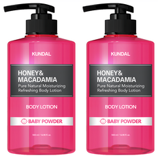 KUNDAL 昆黛爾 蜂蜜澳洲堅果保濕潤膚乳 Baby Powder, 500ml, 2瓶