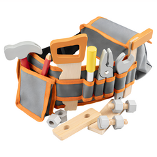 New Classic Toys 小木匠工具腰帶玩具組, 16件, 36個月以上適用, 蜜橙橘, 1組