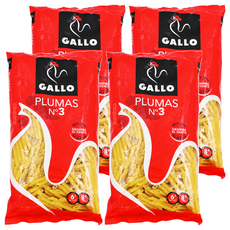 GALLO 西班牙小筆尖麵 PLUMAS N.3 杜蘭小麥製成, 250g, 4包