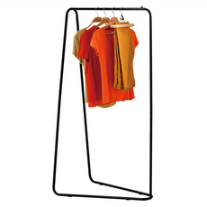 ikloo 宜酷屋 簡約單桿吊衣架 83W*44D*150H cm 2.47kg 1個, 黑