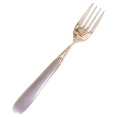 沐慕家居 陶瓷餐具不銹鋼叉子 17cm, 芋紫色, 2支