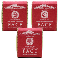BOUNTY HIMALAYA 活泉能量美膚潔面皂, 100g, 主要使用蜂蜜、甜杏仁、藏欖籽，減少毛躁、修護受損肌膚, 3個
