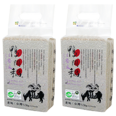 鴨間稻 有機香米糙米 1.5kg 台灣產 有機農耕, 2包