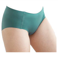 SOFT LIGHT 絕色無痕創新隱形貼合內褲 40針雙面針織布料 蠶絲布料褲底 一體成型細針無縫, 湖綠色