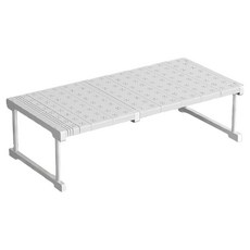 艾米購物 衣櫃收納伸縮隔板 67~88 x 42 x 22cm 免釘伸縮置物架, 1個, 白色