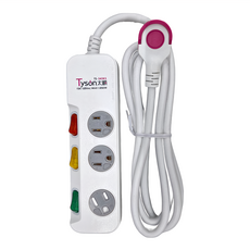 Tyson 太順電業 4開3插 防雷擊 防塵蓋延長線插座 3孔, VCTF雙絕緣線材, 4N級高純度無氧銅導體, 高耐熱防火機身, 1.8m, TS-343KS, 1個