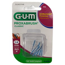 SUNSTAR 三詩達 G.U.M 牙間刷補充組 桃色, 1.4mm, 8支, 1盒