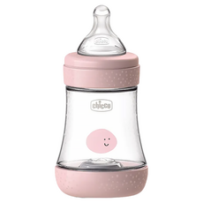 Chicco PERFECT 5 完美防脹PP奶瓶 奶嘴形狀設計, 甜美女孩, 150ml, 1瓶