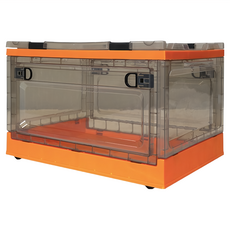 寢室安居 3開式摺疊收納盒 橙色 42 x 30 x 27cm 節省空間, 1個