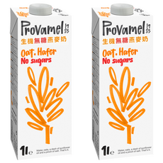 Provamel 無糖燕麥奶, 生機, 乳糖, 低脂, 不含色素防腐劑, 不含人造添加劑, 1L, 2瓶