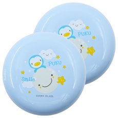 PUKU 藍色企鵝 粉樸盒+兔毛粉撲套裝, 柔軟兔毛, 附粉撲網, 旋轉卡榫設計, 2組