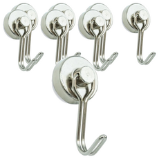 小麥購物 磁鐵掛勾 D052 25mm, 旋轉型 銀色, 8個