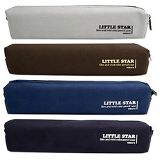 Misoro 1500 Little Star 絨毛鉛筆盒 4件組 2265, 灰色、棕色、海軍藍、深海軍藍, 1組