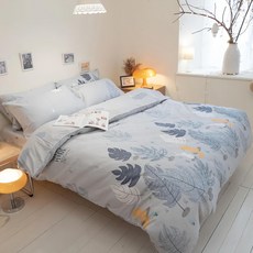 棉床本舖 白兔狐狸的約定 床包組 100%純棉 台灣製, 單人(床包186 x 105cm + 枕套75 x 45cm), 床包+枕套