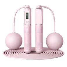 MICHAEL FITNESS 麥克健身 智能兩用跳繩, 360度旋轉, 靜音軸承, 運動數據顯示, 65mm球體, 粉色, 12 x 7.2 x 19.9cm, 1條